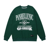 Men Hoodie Printed Crew Neck Sweatshirt Men's Ins Loose Casual Long Sleeves Top