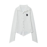 Women Long Sleeve T-Shirt T-shirt Girls Autumn American Embroidery Cardigan Top
