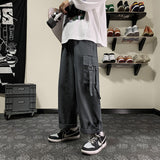 Men Sweatpants Functional Overalls Men's Autumn Loose Wide-Leg Casual Pants