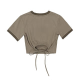 Women T-shirt Printed Short-Sleeved T-shirt Girls' Summer round Neck