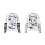 Unisex long-sleeved shirt autumretro round neck