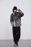 Unisex Jacket Fall Paisley Washed Jacket Women's Clothing