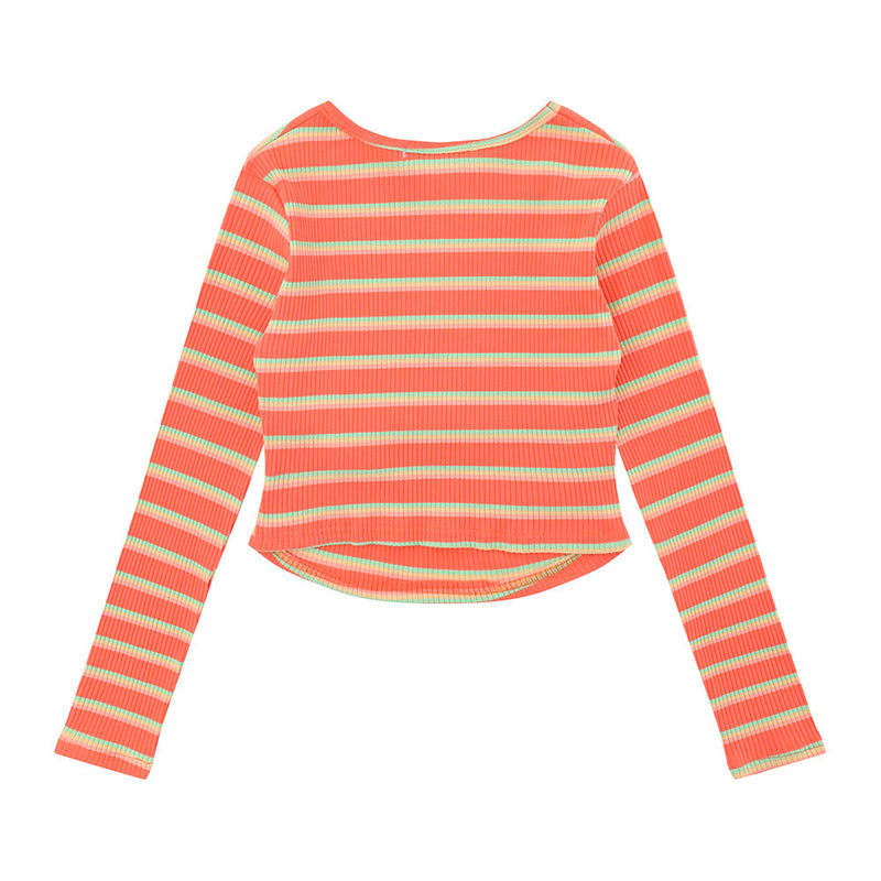 Women Sweater Color Matching Sweater Girls Spring and Autumn Casual round Neck