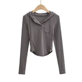 Women T-Shirt Autumn Long-Sleeved Hooded T-shirt