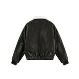 Unisex Jacket Winter Vintage Collar Cotton Leather Coat