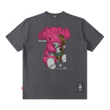 Men T Shirt Cartoon Printed Short-Sleeved T-shirt Men's and Women's Hip Hop round Neck Loose