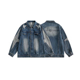 Unisex Jacket Autumn Cross Star Denim Coat for Women