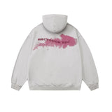 Men Hoodie Printed Sweater Men's Autumn and Winter Worn Looking Washed-out Hooded Pullover