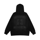 Men Hoodie Letter Puff Print Long Sleeve Hooded Sweater