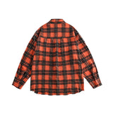 Unisex Jacket Autumn Destroyed Plaid Long Shirt