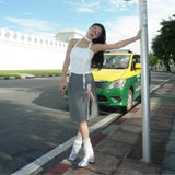 Women Skirt Autumn Design Street Split Slimming Skirt