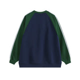 Men Hoodie Color-Block Raglan Sleeves round Neck Sweater Men