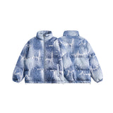 Unisex Jacket Winter American Tie-Dyed Bread Coat for Women