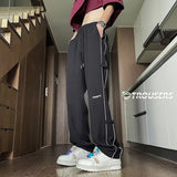 Men Sweatpants Men's Summer Loose Straight Sports Pants Wide Leg Leisure