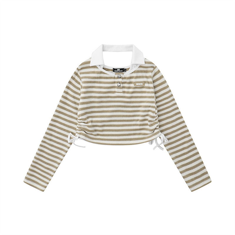 Women Long Sleeve T-shirt Polo Collar Short-Sleeved T-shirt Women's Autumn Ins