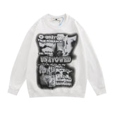 Men Hoodie Printed Crew Neck Sweatshirt Autumn and Winter Loose Casual Sweatshirt