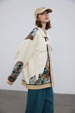 Unisex Jacket Autumn Canvas Stitching Lace Jacket Women's Clothing