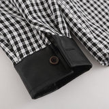 Men Long Sleeved T Shirt Contrast Color Stitching Long-Sleeved Shirt Men's Lapel Shirt Coat Spring and Autumn