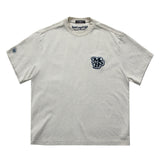 Men T Shirts Washed Letters Flocking