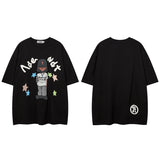 Men T Shirt Printed Short Sleeve T-shirt for Men and Women Hip Hop Couple