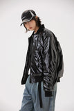Unisex Sweater Winter Men's and Women's Cool Leather Cotton-Padded Coat