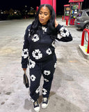 Women Co-Ord Set Women's Clothing Autumn and Winter Printing Sweatshirt Sports