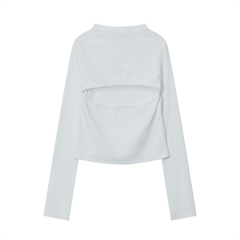 Women Long Sleeve T-Shirt Long Sleeve T-shirt Women's Design Sense Niche Autumn Short Collar