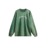 Unisex Hoodie College Style Fashion Brand Washed Printed Sweater round Neck Men and Women