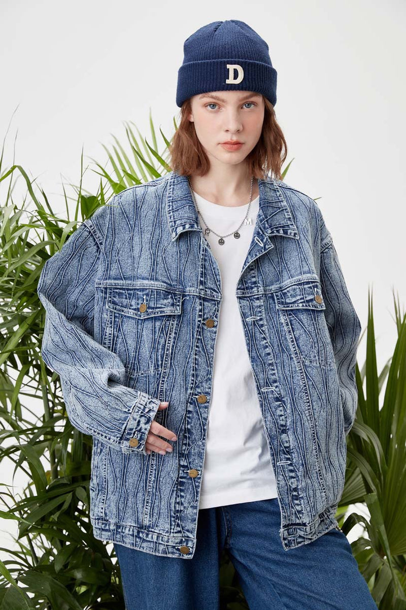 Unisex Jacket Autumn Jacquard Denim Jacket Women's Clothing