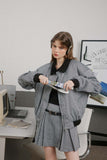 Unisex Jacket Autumn Plaid Short Coat Women's Clothing