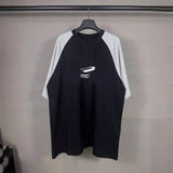 Men T-shirts Alphabet Classic LOGO Shoulder Color Matching Short Sleeve T-Shirt Loose Casual
