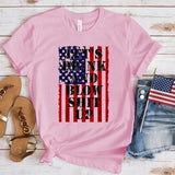Women's Independence Day T Shirt round Neck Short Sleeve T-shirt Women's Top
