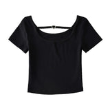 Women T-Shirt Short-Sleeved T-shirt Women's Summer Slim-Fit Crop-Top