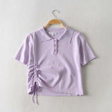 Women T-shirt Short Sleeve Shirt Top Women's Knitted