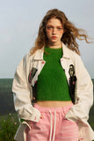 Unisex Jacket Fall Twill Contrast Color Outerwear Women's Clothing