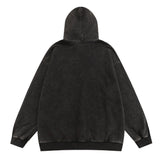 Men Hoodie Worn Looking Washed-out Hooded Pullover Men's Printed Loose