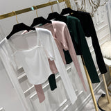 Women Long Sleeve Shirt Vest Short Long Sleeve Top