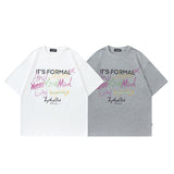 Men T Shirt Design Letter Print round Neck Short Sleeve T-shirt for Men