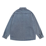 Men Denim Jacket Denim Shirt Men's Spring and Autumn Loose Casual Long Sleeves