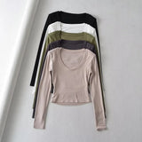 Women T-Shirt Long Sleeve Bottoming Shirt for Women Autumn and Winter
