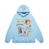 Men Hoodie Kitten Print Hooded Loose Sweater Loose