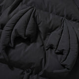 Men Cotton Mixed Jacket Coat Little Devil Hooded Cotton Jacket Male Winter Loose Cotton Jacket Coat