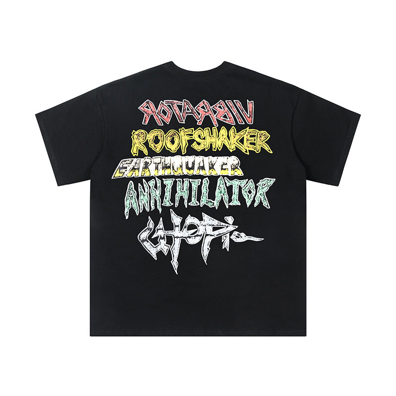Travis Scott T-Shirt Travis Scott Cactus Jack x Utopia Loose Short Sleeve
