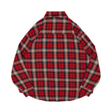 Men Long Sleeved T Shirt Spring and Autumn Lattice Shirt Men Letter Embroidery Loose Shirt Coat