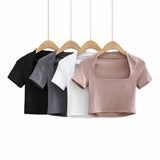 Women T-Shirt Slim Fit Short Sleeve T-shirt Top