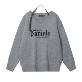 Women Sweater Embroidered Knitwear Women's Loose Casual Long Sleeves Sweater