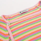 Women Sweater Short Knitted Cardigan Girls Casual Long Sleeve