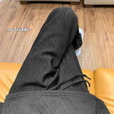 Men Sweatpants Men's Summer Loose Casual Straight-Leg Mop Wide Leg Pants