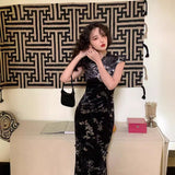 Women Dresses Spring New Chinese Cheongsam Dress Slim-Fit Sheath Dress for Women