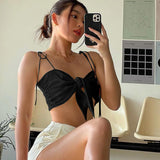 Women Halter Tops Spring Sexy V-neck Lace-up Tube Top Amazon